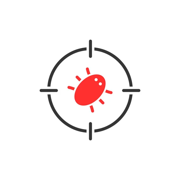 Bug rouge dans la cible — Image vectorielle