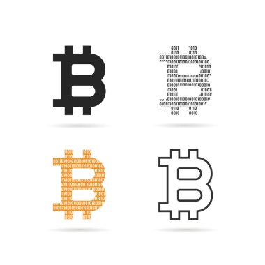 gölge ile bitcoin logo basit bir set