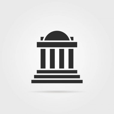 siyah Yunan colonnade gölgeli bina