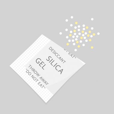 packet with rolled out silica gel clipart