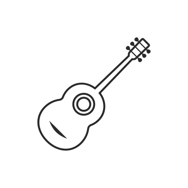 Thin line classical guitar — Stock Vector