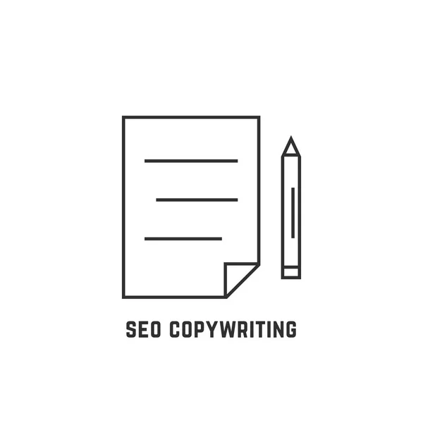 SEO copywriting s dokumentem tenká čára — Stockový vektor