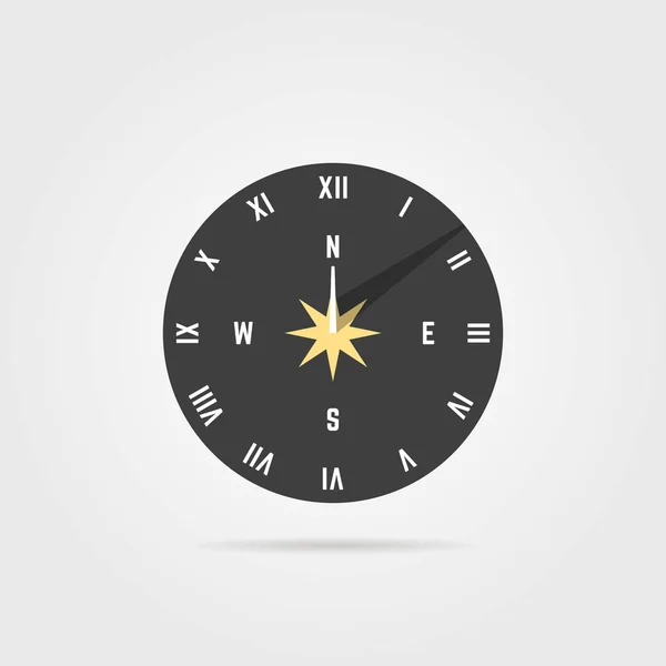 Icono de reloj de sol simple con sombra — Vector de stock