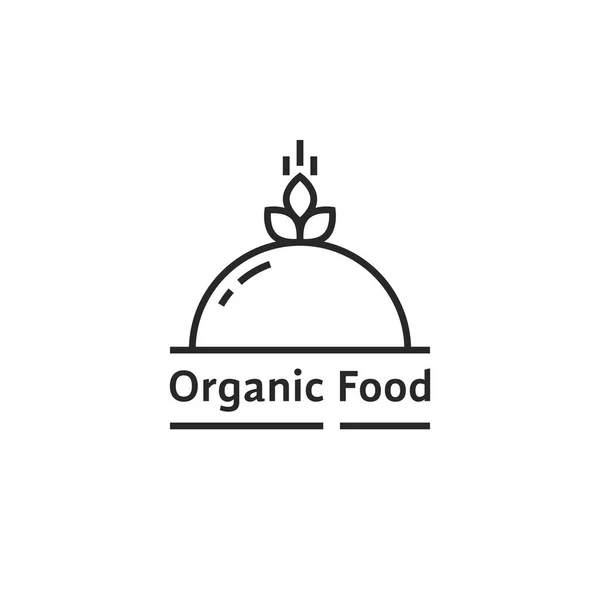 Çanak gibi siyah organik gıda logo — Stok Vektör