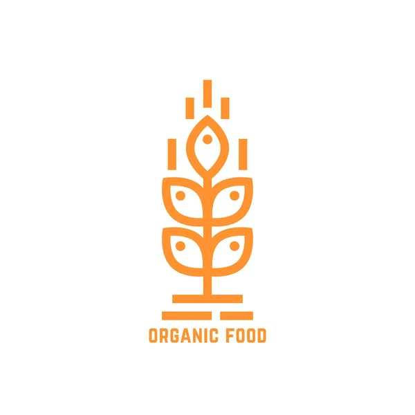 Turuncu basit organik gıda logosu — Stok Vektör