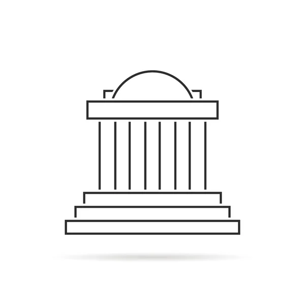 Linea sottile colonnato greco con ombra — Vettoriale Stock