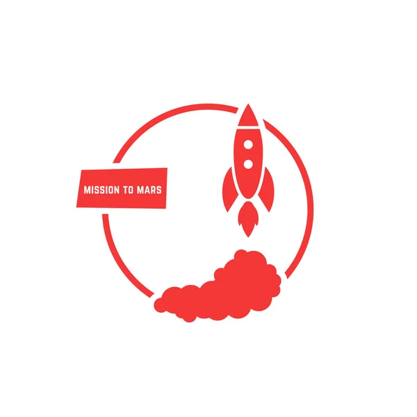 Rote Mission zum Mars-Logo — Stockvektor