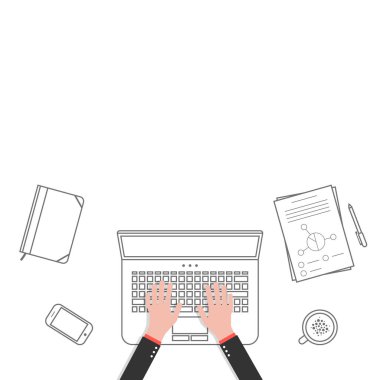 ince çizgi iş ofis çalışma alanı el ile