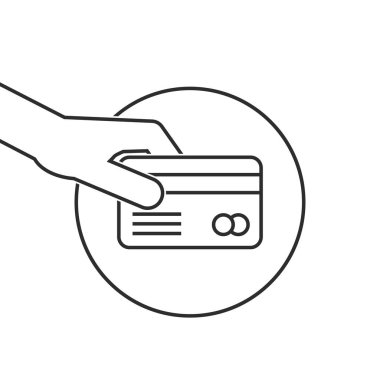 kredi kartı tutan ince çizgi el