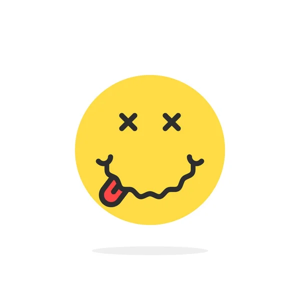 Giallo ubriaco emoji faccia icona — Vettoriale Stock