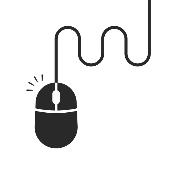 Zwarte en klik op pictogram met draad — Stockvector