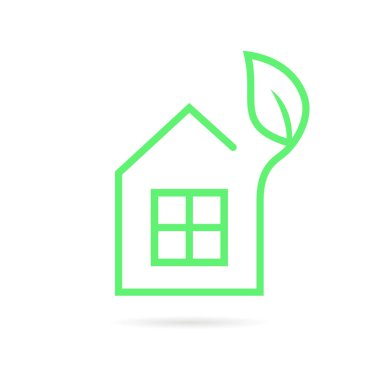 Yeşil ince çizgi eco house logosu