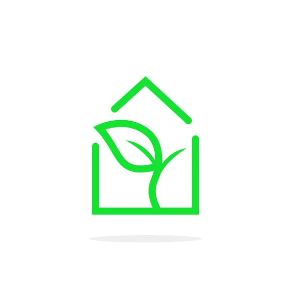 Logotipo de invernadero lineal simple — Vector de stock