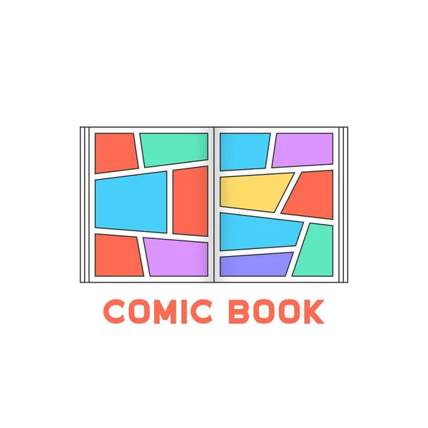線形色コミック ロゴ — ストックベクタ