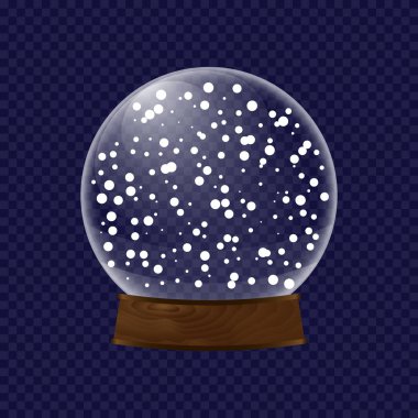 gerçekçi şeffaf kar küresi
