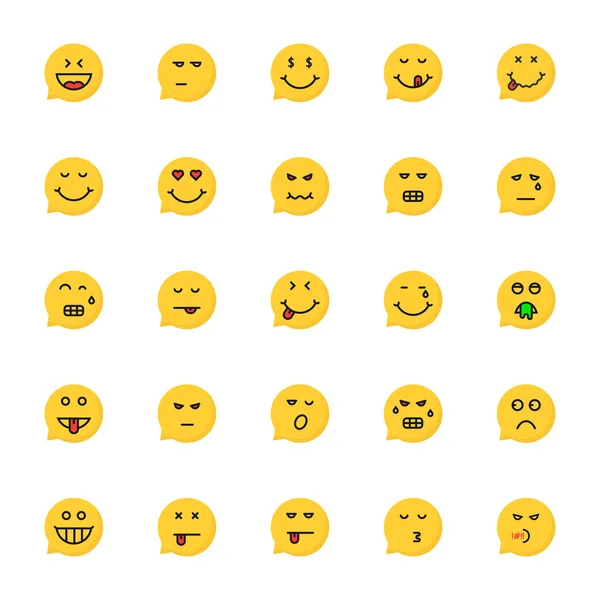 Conjunto de emoji amarelo fala bolha — Vetor de Stock