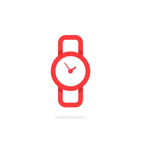 Red linear wristwatch icon — Stock Vector