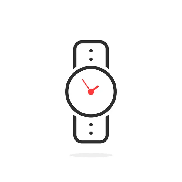Black linear wristwatch icon — Stock Vector
