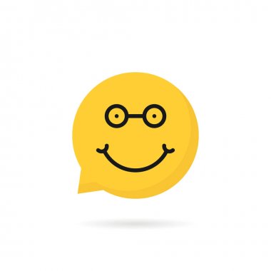 nerdy emoji speech bubble logo clipart