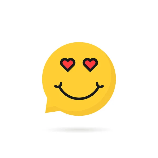 Amante emoji discurso bolha logotipo — Vetor de Stock