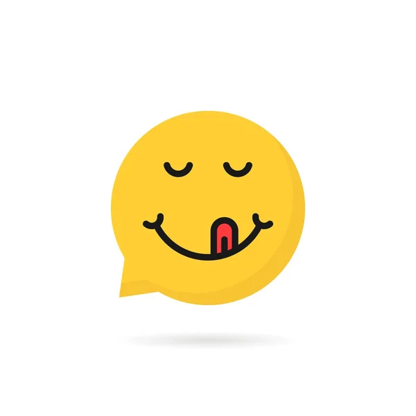 Gostoso emoji discurso bolha logotipo — Vetor de Stock