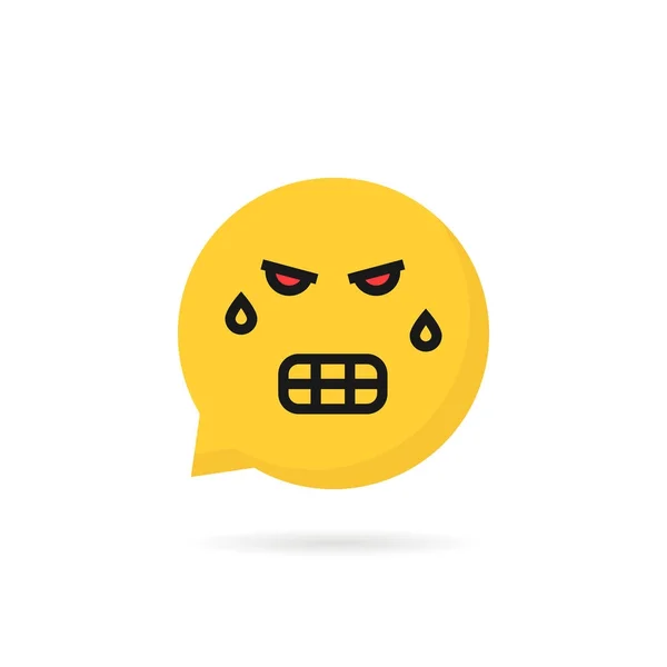 Emoji irritado discurso bolha logotipo — Vetor de Stock