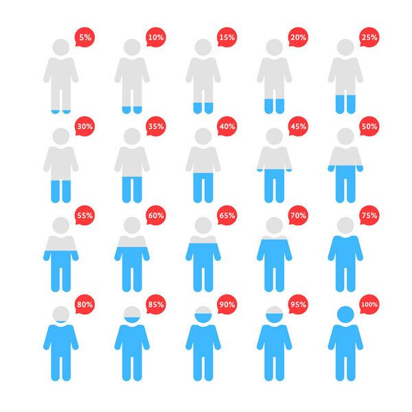 процент людей, как инфографика человека
