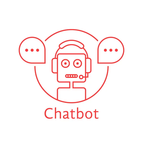 Dunne lijn chatbot als hotline-service — Stockvector