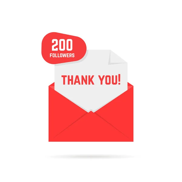 200 followers carte de remerciement — Image vectorielle