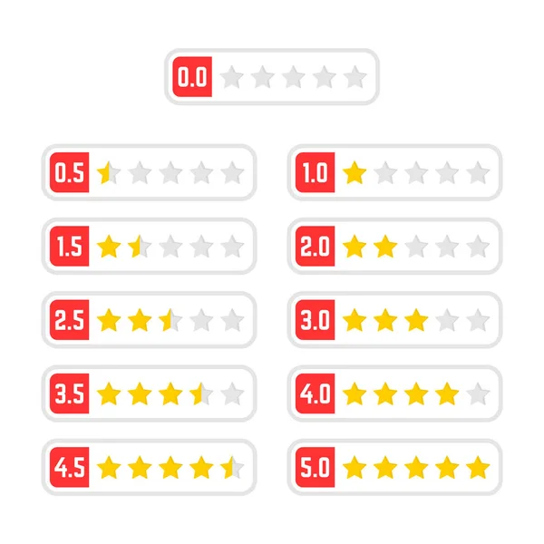 Jednoduchá sada hodnocení hvězda odznak — Stockový vektor