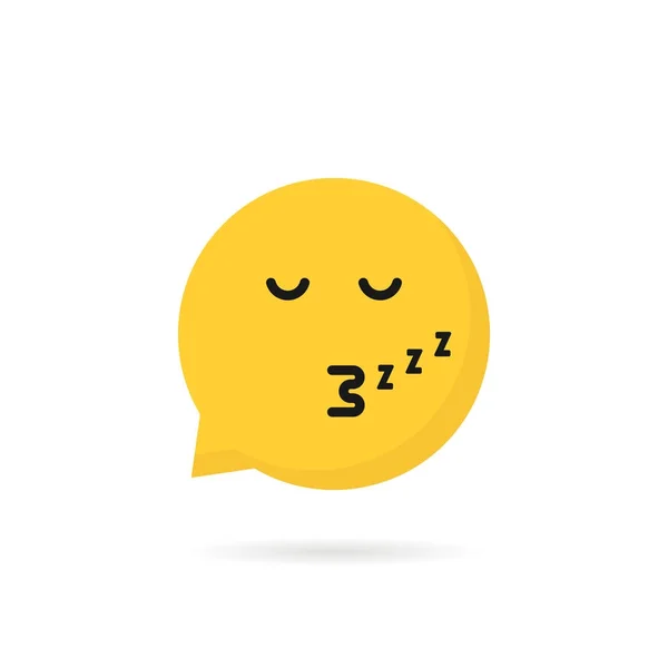 Sleeping emoji speech bubble logo — Stock Vector