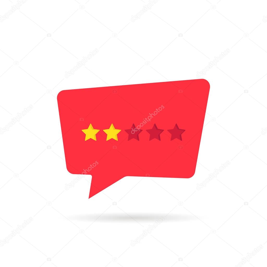 Rating star badge like negative feedback. concept of status bar element and classification scale ranking, flat style recall performance no good trend modern logotype graphic design on white background