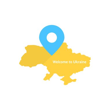 mavi ve sarı Ukrayna logo için hoş geldiniz