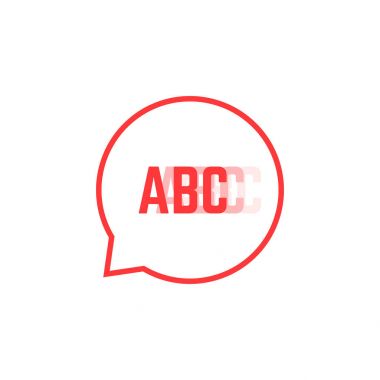 konuşma balonu gibi kırmızı kekemelik logo
