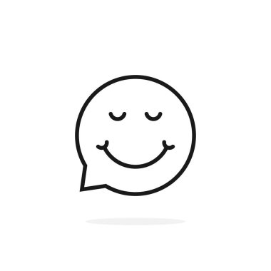 ince çizgi zevk emoji konuşma balonu logosu