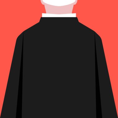 düz stil rahip siluet arkadan görünüm