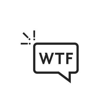 siyah anahat wtf simgesini konuşma balonu