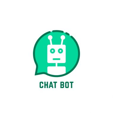 Yeşil konuşma balonu gibi sohbet bot logo