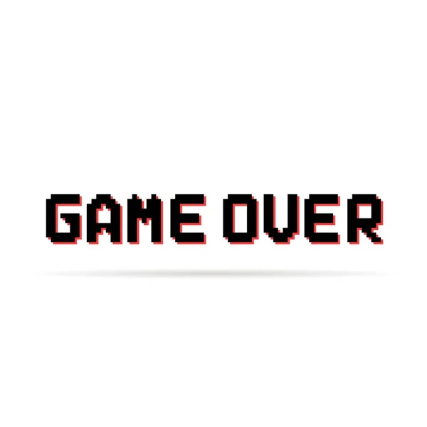Juego en negro y rojo sobre texto de píxel — Vector de stock