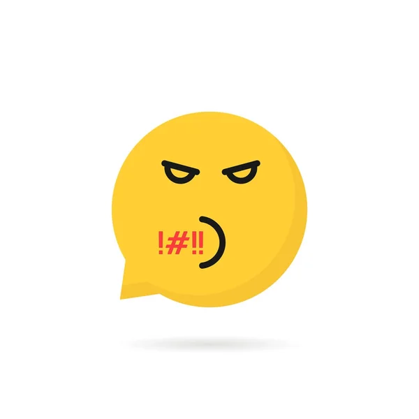 Rude emoji discurso bolha logotipo — Vetor de Stock