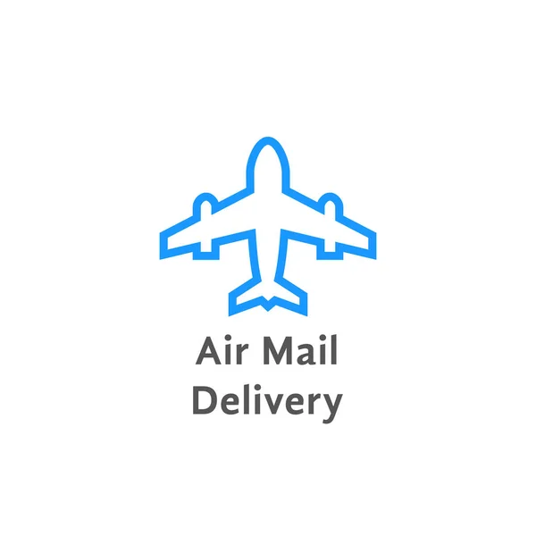 Eenvoudige air mail levering logo op wit — Stockvector