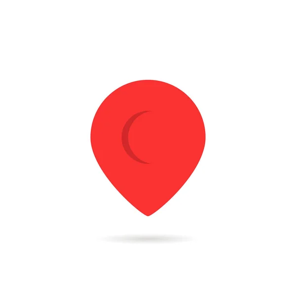 Red abstract geotag or map pin icon — Stock Vector