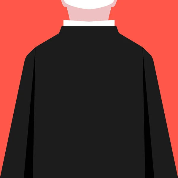 Düz stil rahip siluet arkadan görünüm — Stok Vektör