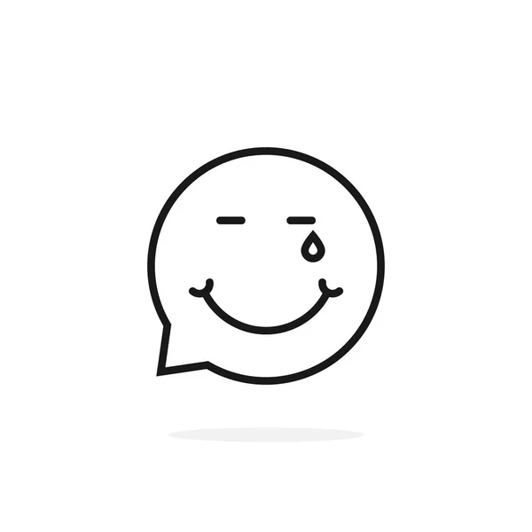 Dünne Linie glücklich emoji Sprechblase logo — Stockvektor