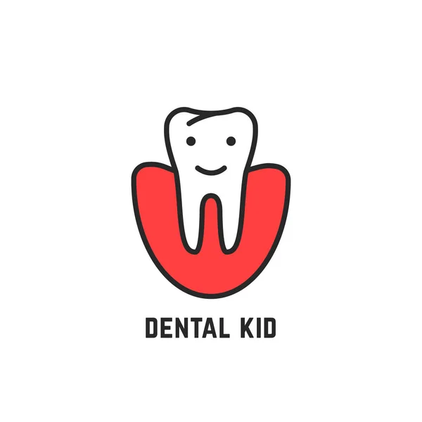 Thin line icon of children dentistry — Stock Vector