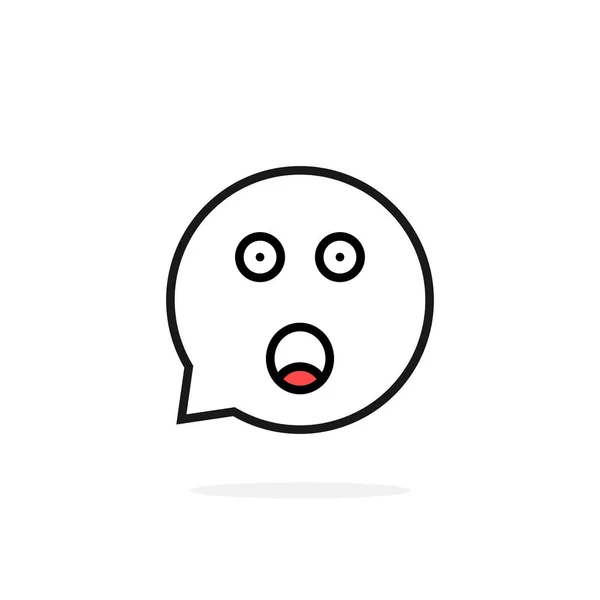 Delgada línea impactada emoji logotipo de la burbuja del habla — Archivo Imágenes Vectoriales