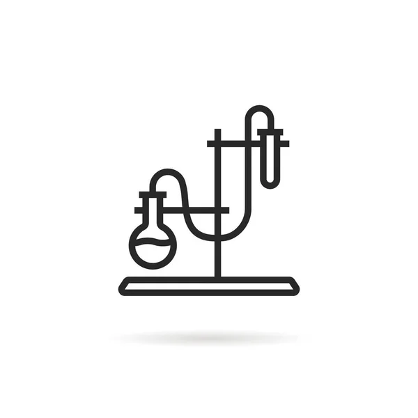 Logo probówki laboratoryjne doświadczenia — Wektor stockowy