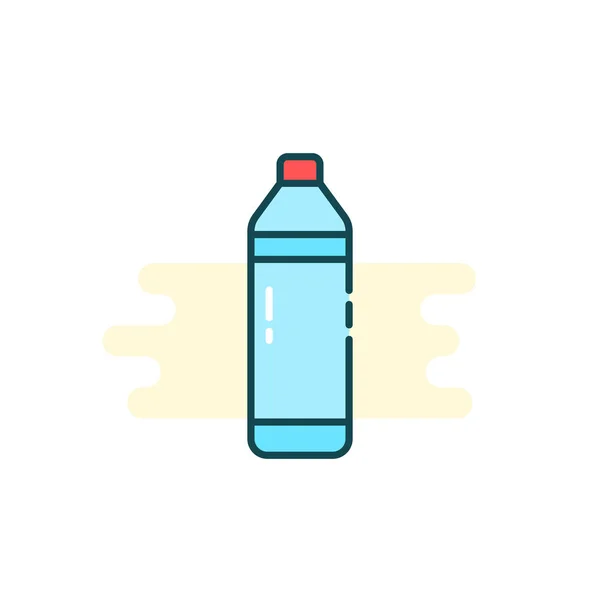 Icono de la botella de dibujos animados simple con agua — Archivo Imágenes Vectoriales