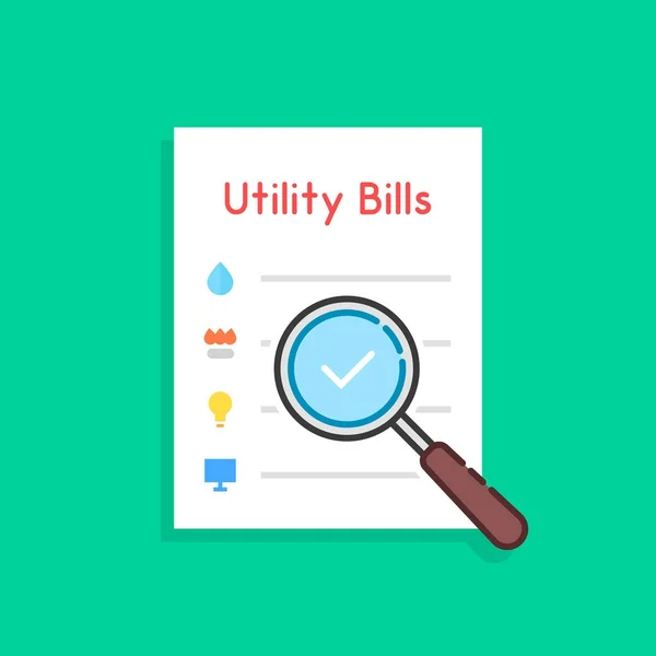 Flat style payment of utility bills icon — Stock Vector