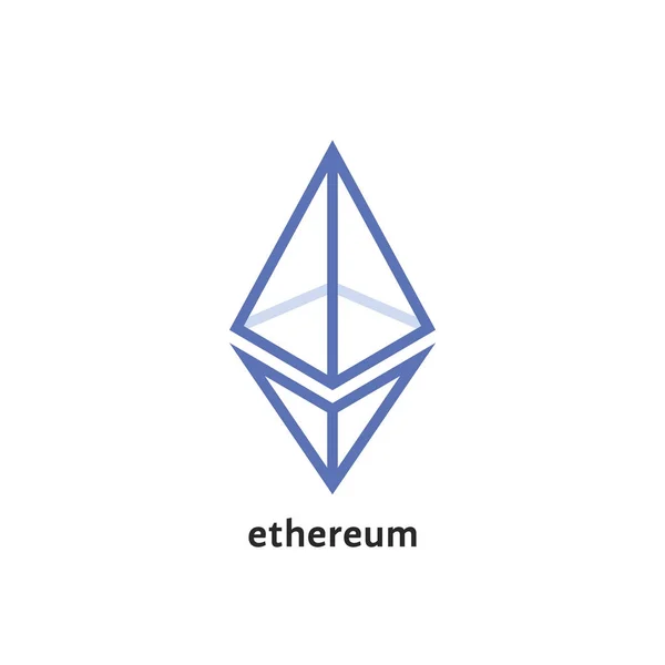 シンプルな細い線 ethereum ロゴ — ストックベクタ